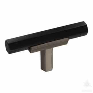 арт. 74-Titanium-Matt Black Ручка кнопка, графит/чёрный