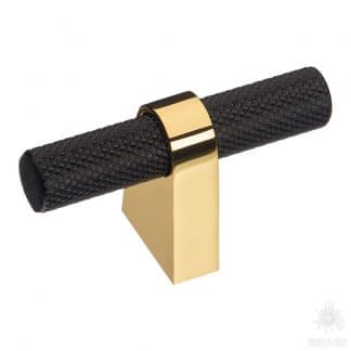 арт. 8965 0008 GL-AL6 Ручка кнопка, глянцевое золото/чёрный
